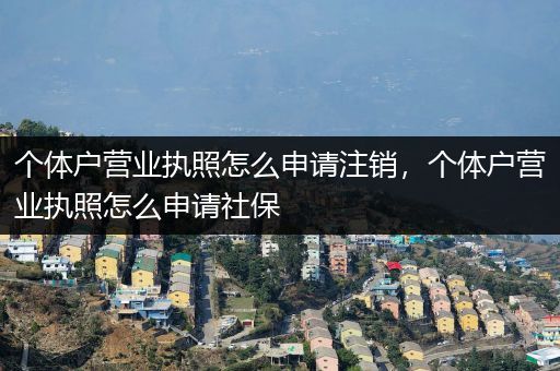个体户营业执照怎么申请注销，个体户营业执照怎么申请社保