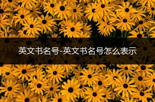 英文书名号-英文书名号怎么表示-比翼知识网