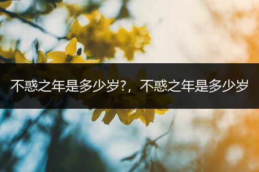 不惑之年是多少岁?，不惑之年是多少岁