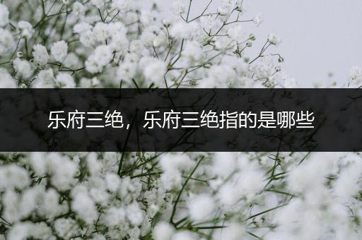 乐府三绝，乐府三绝指的是哪些