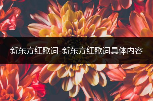 新东方红歌词-新东方红歌词具体内容