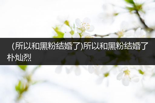 （所以和黑粉结婚了)所以和黑粉结婚了朴灿烈