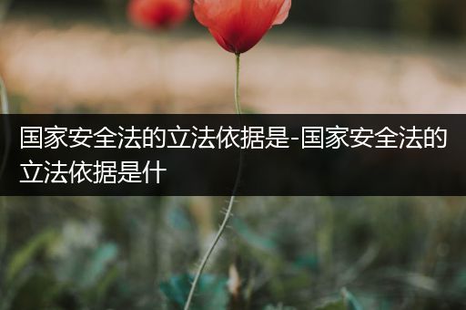 国家安全法的立法依据是-国家安全法的立法依据是什