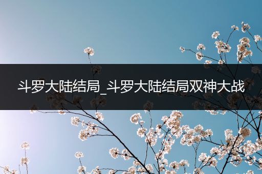 斗罗大陆结局_斗罗大陆结局双神大战