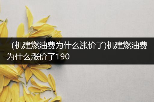 （机建燃油费为什么涨价了)机建燃油费为什么涨价了190