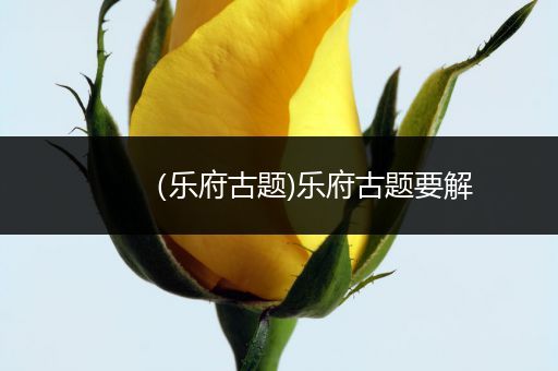 （乐府古题)乐府古题要解