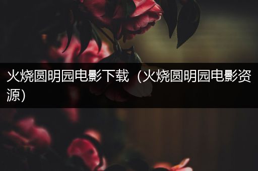 火烧圆明园电影下载（火烧圆明园电影资源）