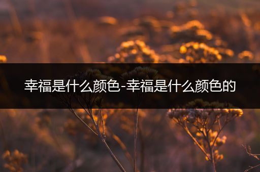 幸福是什么颜色-幸福是什么颜色的