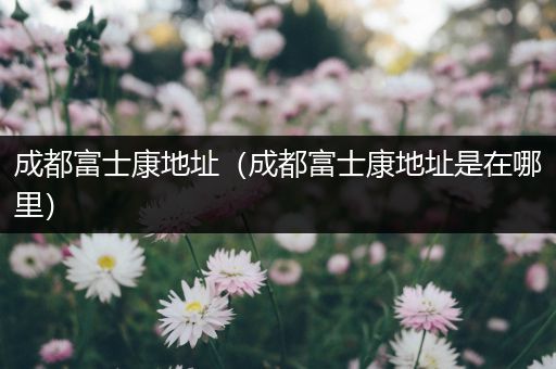 成都富士康地址（成都富士康地址是在哪里）