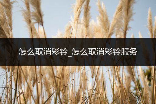 怎么取消彩铃_怎么取消彩铃服务