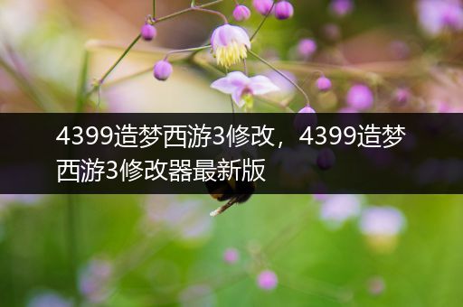 4399造梦西游3修改，4399造梦西游3修改器最新版