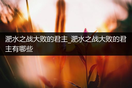 淝水之战大败的君主_淝水之战大败的君主有哪些