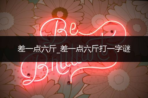 差一点六斤_差一点六斤打一字谜