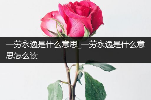 一劳永逸是什么意思_一劳永逸是什么意思怎么读