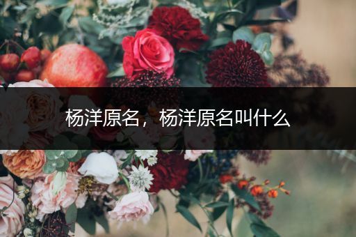 杨洋原名，杨洋原名叫什么