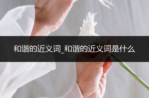 和谐的近义词_和谐的近义词是什么