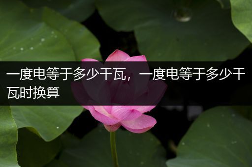 一度电等于多少千瓦，一度电等于多少千瓦时换算