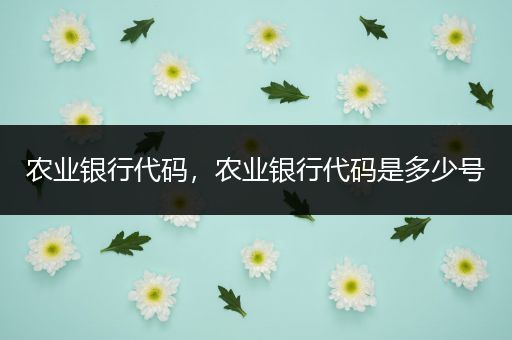 农业银行代码，农业银行代码是多少号