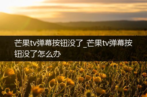 芒果tv弹幕按钮没了_芒果tv弹幕按钮没了怎么办