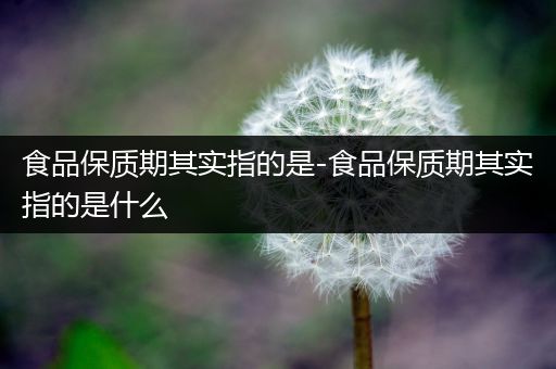 食品保质期其实指的是-食品保质期其实指的是什么