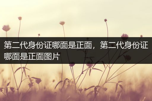 第二代身份证哪面是正面，第二代身份证哪面是正面图片
