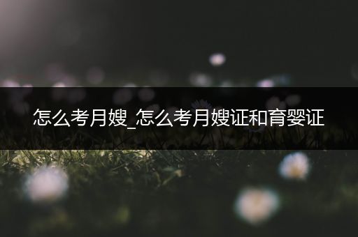 怎么考月嫂_怎么考月嫂证和育婴证