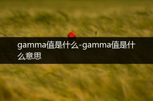 gamma值是什么-gamma值是什么意思