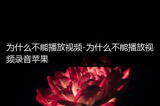 为什么不能播放视频-为什么不能播放视频录音苹果