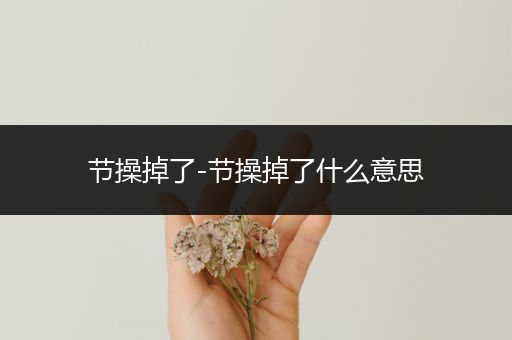 节操掉了-节操掉了什么意思