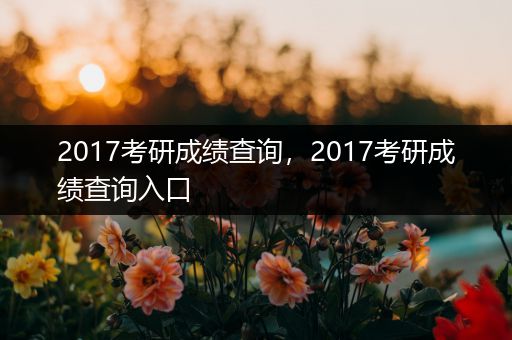 2017考研成绩查询，2017考研成绩查询入口