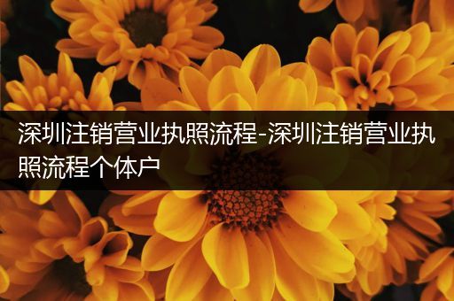 深圳注销营业执照流程-深圳注销营业执照流程个体户