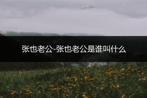 张也老公-张也老公是谁叫什么