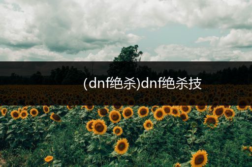 （dnf绝杀)dnf绝杀技