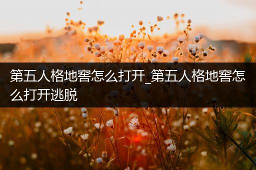 第五人格地窖怎么打开_第五人格地窖怎么打开逃脱