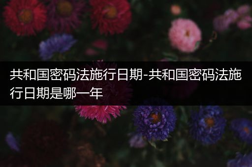 共和国密码法施行日期-共和国密码法施行日期是哪一年