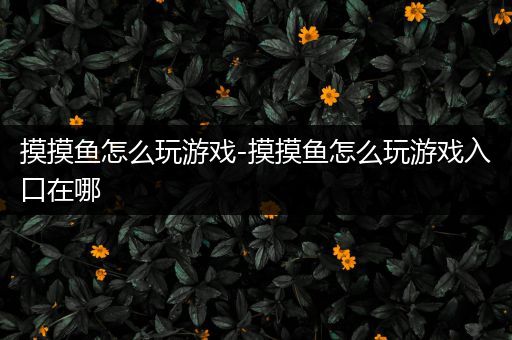 摸摸鱼怎么玩游戏-摸摸鱼怎么玩游戏入口在哪
