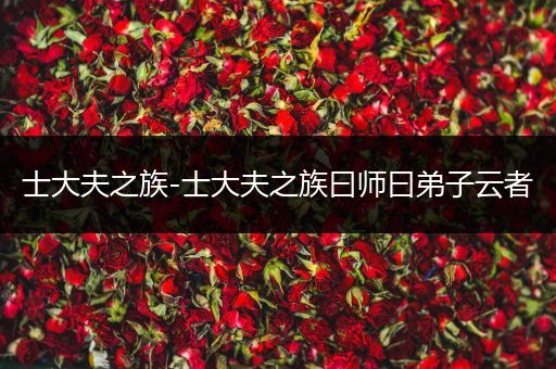 士大夫之族-士大夫之族曰师曰弟子云者