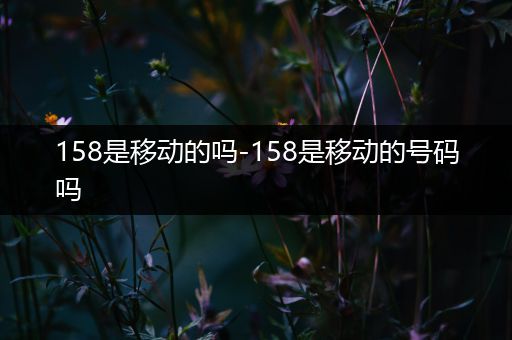 158是移动的吗-158是移动的号码吗