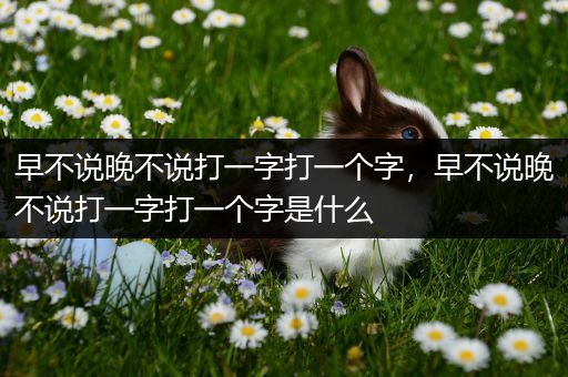 早不说晚不说打一字打一个字，早不说晚不说打一字打一个字是什么