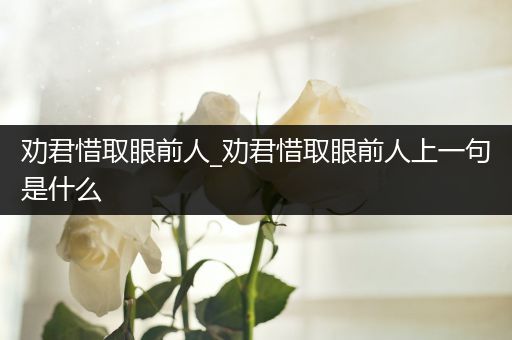 劝君惜取眼前人_劝君惜取眼前人上一句是什么