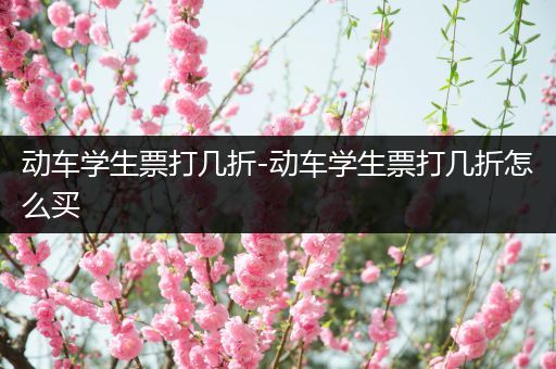 动车学生票打几折-动车学生票打几折怎么买