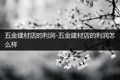 五金建材店的利润-五金建材店的利润怎么样