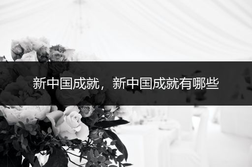 新中国成就，新中国成就有哪些