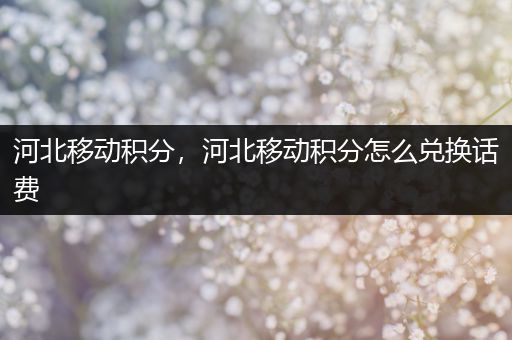 河北移动积分，河北移动积分怎么兑换话费