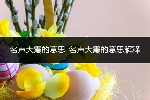 名声大震的意思_名声大震的意思解释