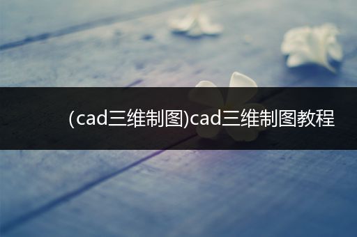 （cad三维制图)cad三维制图教程