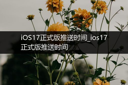 iOS17正式版推送时间_ios17正式版推送时间