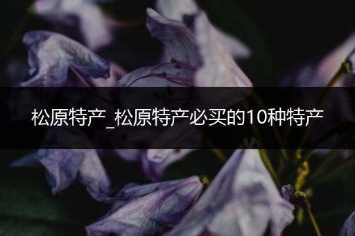 松原特产_松原特产必买的10种特产