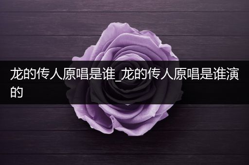 龙的传人原唱是谁_龙的传人原唱是谁演的