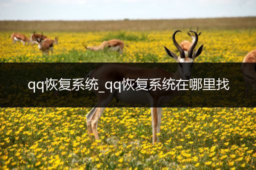 qq恢复系统_qq恢复系统在哪里找